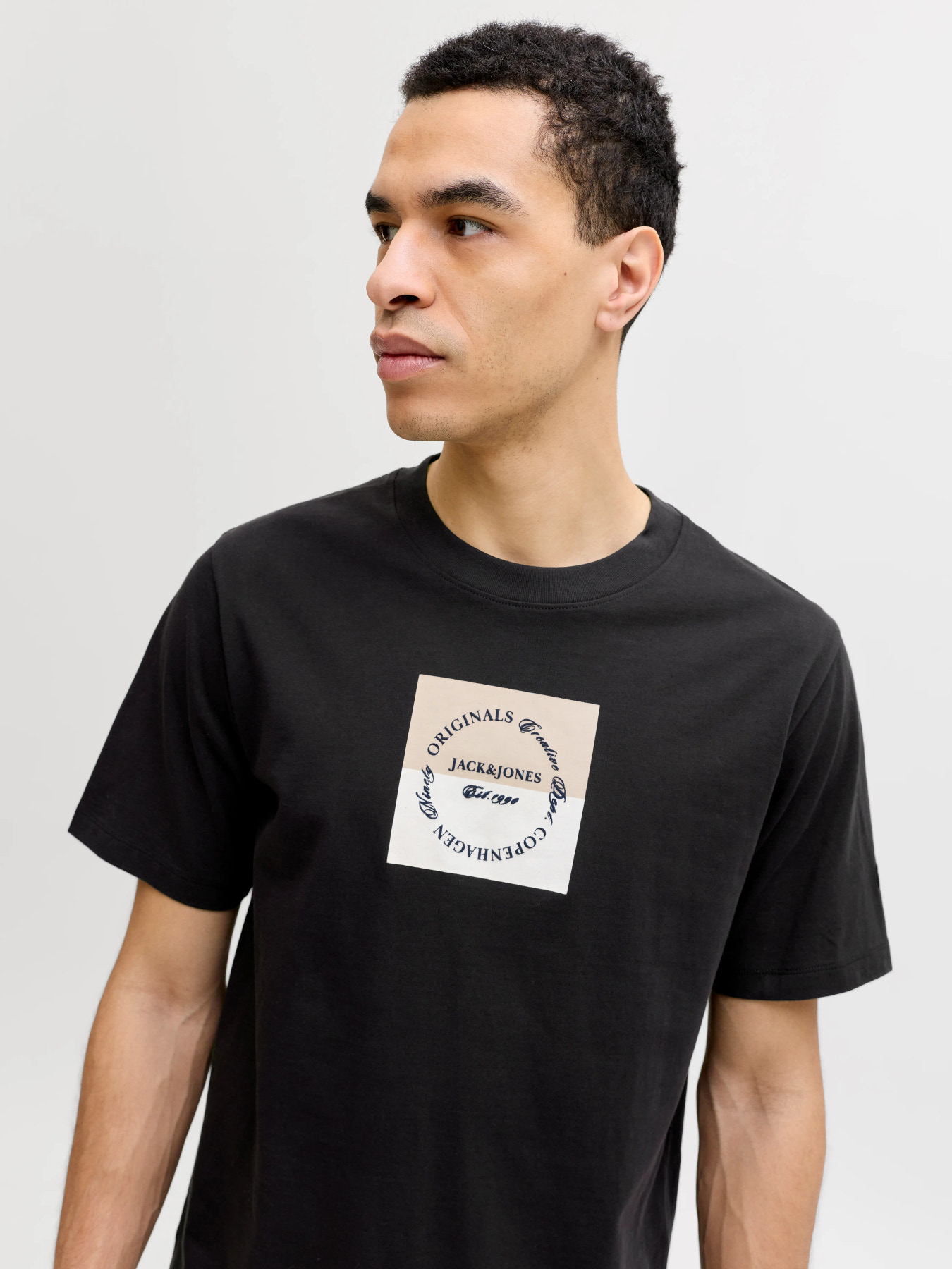 Jack&Jones Orıgınals  Erkek 12290856 Jorcatskılls Square Brandıng Tee Sscn Ln Siyah