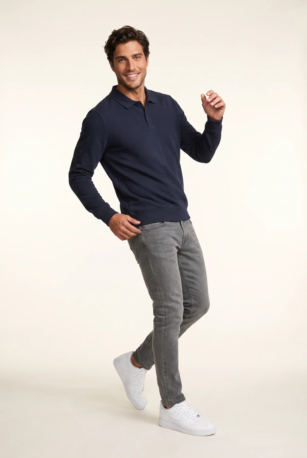 Jsco Erkek 6218 Polo Yaka Selanik Sweat K.Lacivert