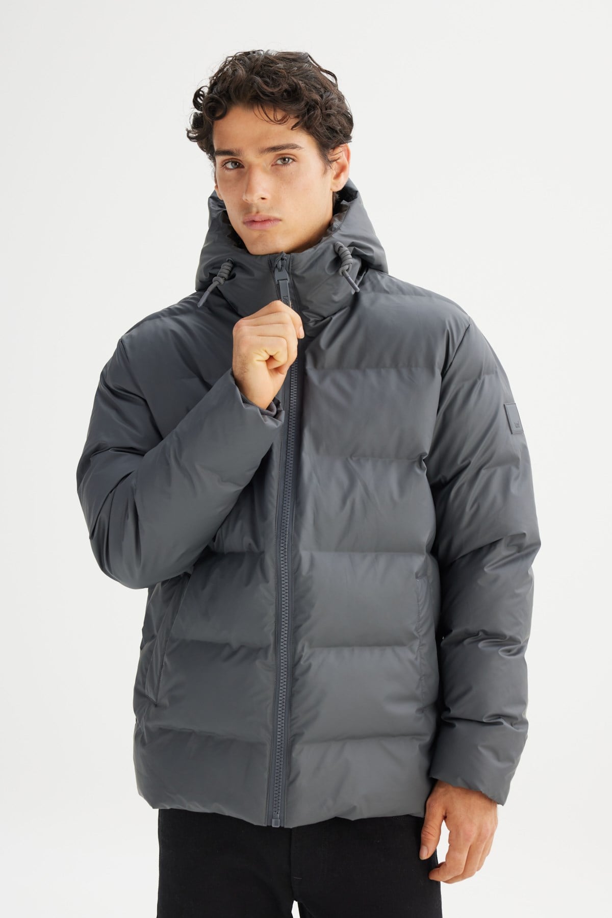 Lee Erkek L2520263035 Erkek Şişme Mont/Gray Standart