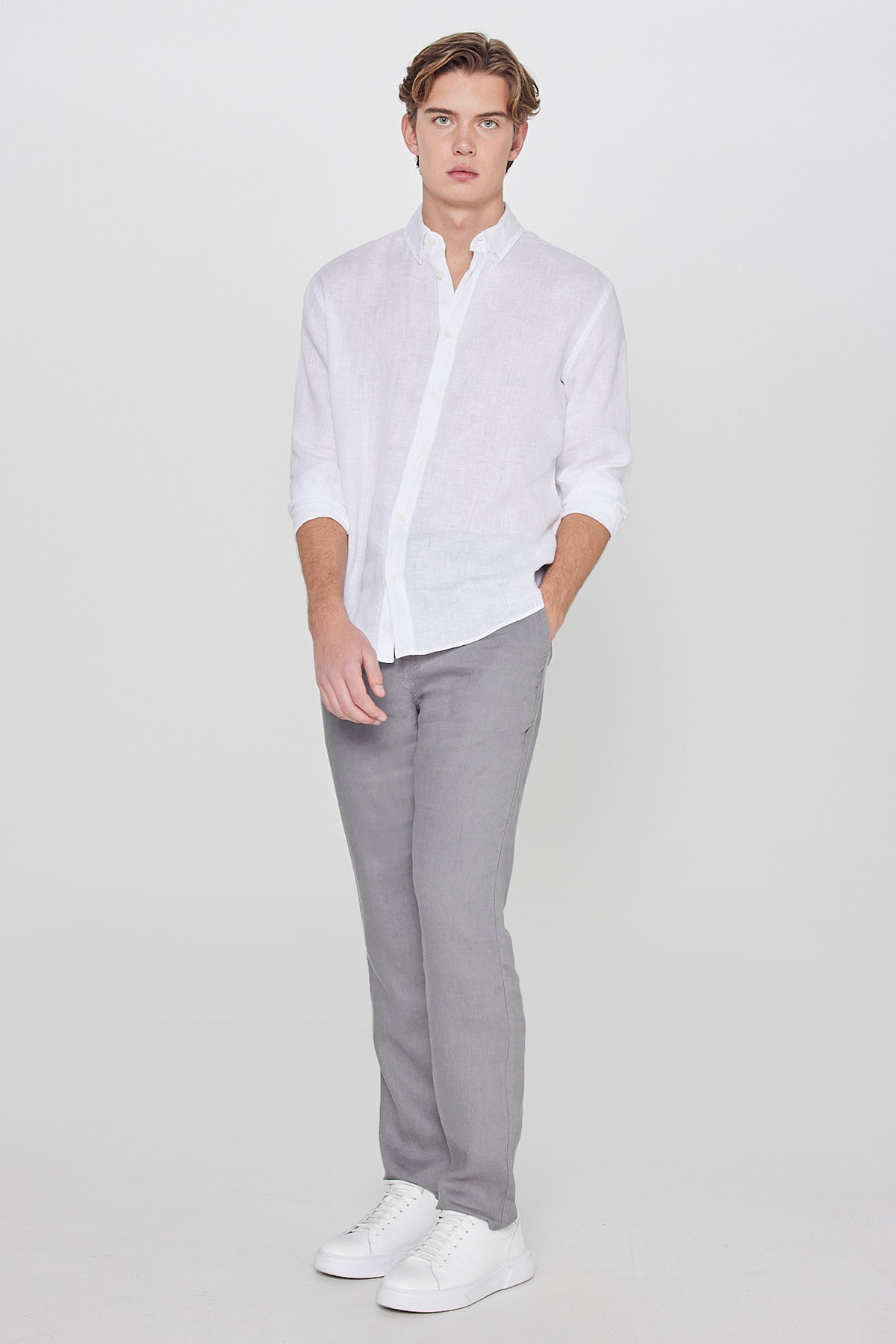 Lee Erkek L2610018 Keten Pantolon / Dark Grey Standart
