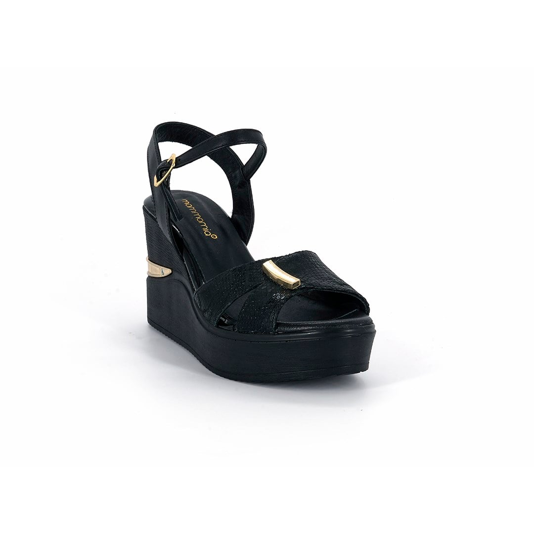 Mammamia Kadın 5390LX Sandalet/Siyah Pen/Siyah Yılan Siyah