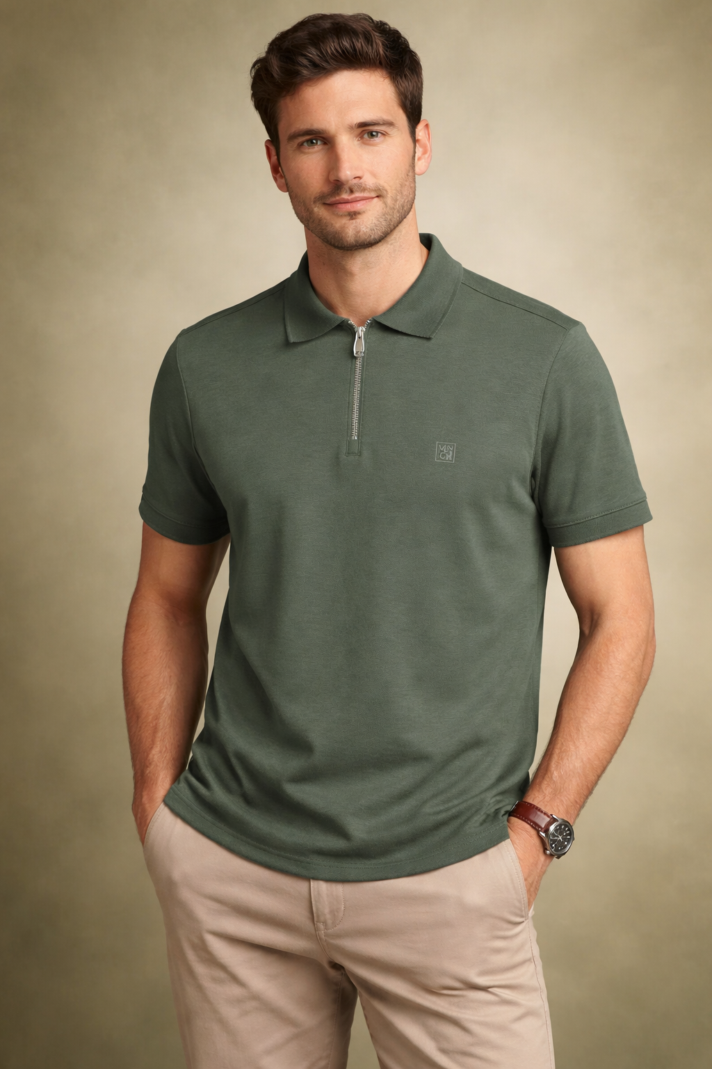 Manche Erkek 21-5349 T-shirt Olive