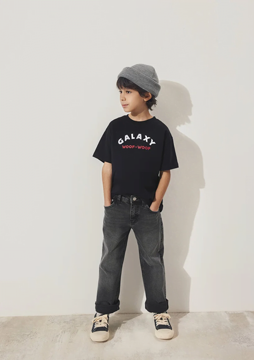 Mavi Çocuk M6610253-900 Astro Dogs Baskılı Tşört Siyah Siyah