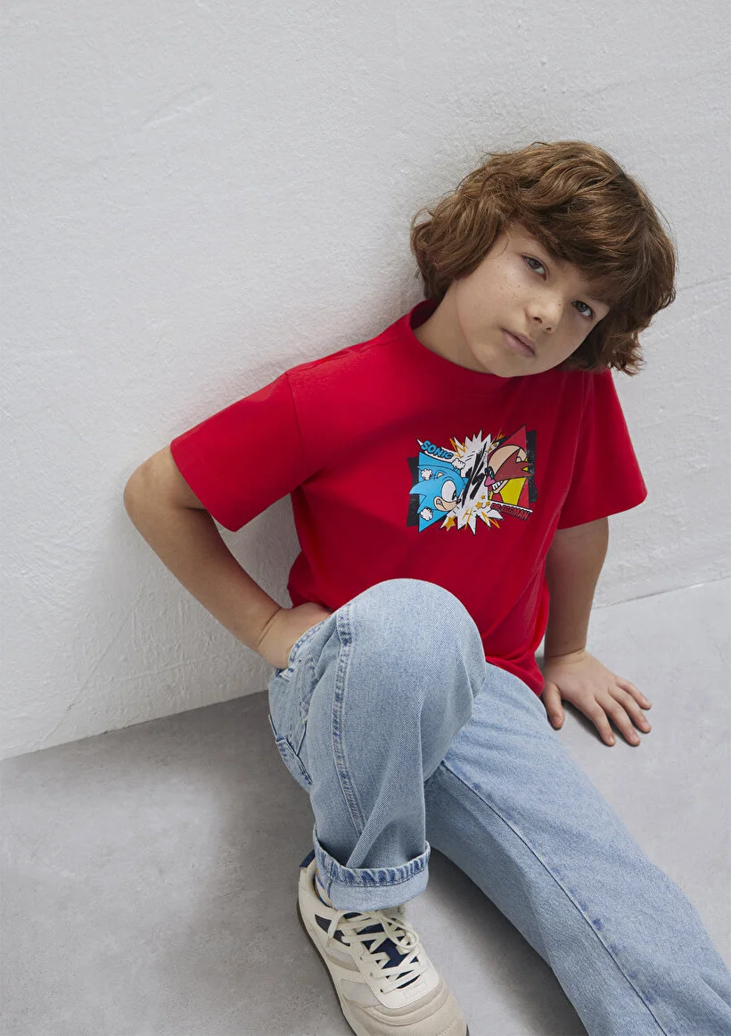 Mavi Çocuk M6610431-70478 Sonıc Baskılı Tişört Koyu Kırmızı Standart