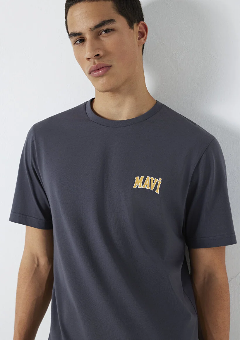 Mavi Erkek M0611714-70101 Mavi Logo Tişört Nine Iron Standart