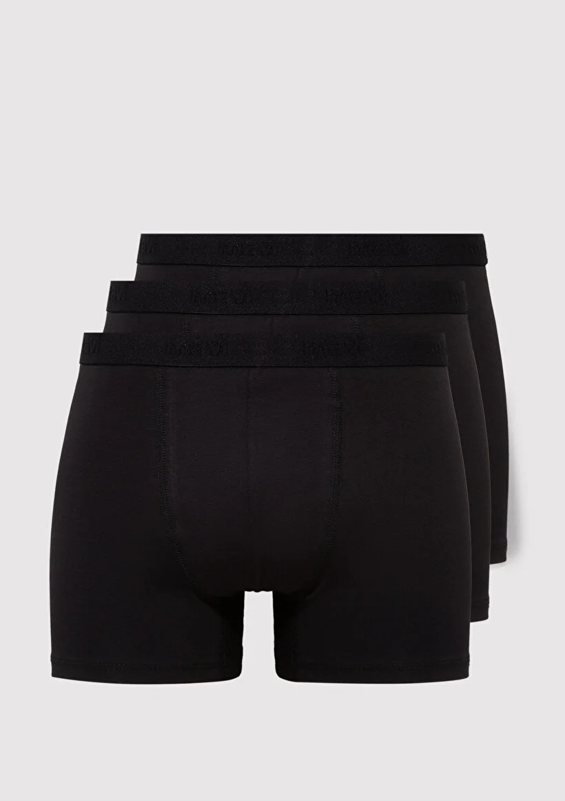 Mavi Erkek M0911413-900 3'Lü Paket Boxer Siyah Siyah
