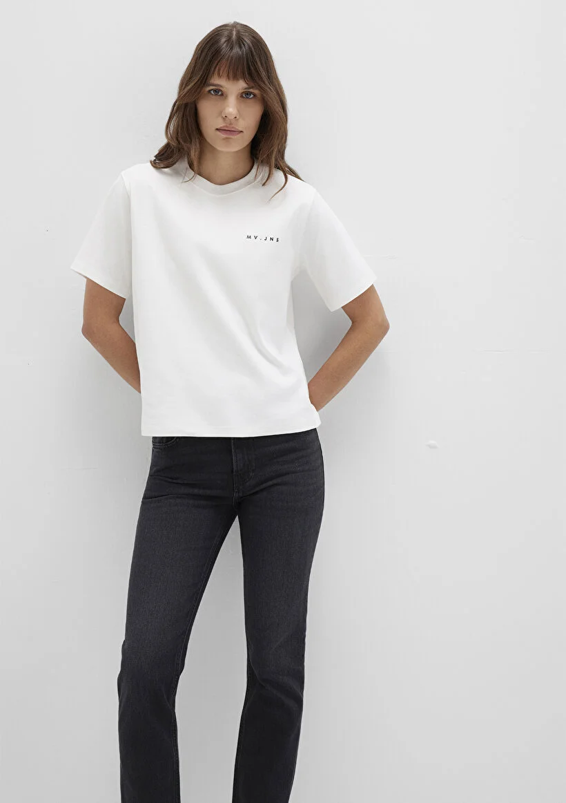 Mavi Kadın M1613148-80194 Mv Baskılı Tişört Hindistan Cevizi Taş