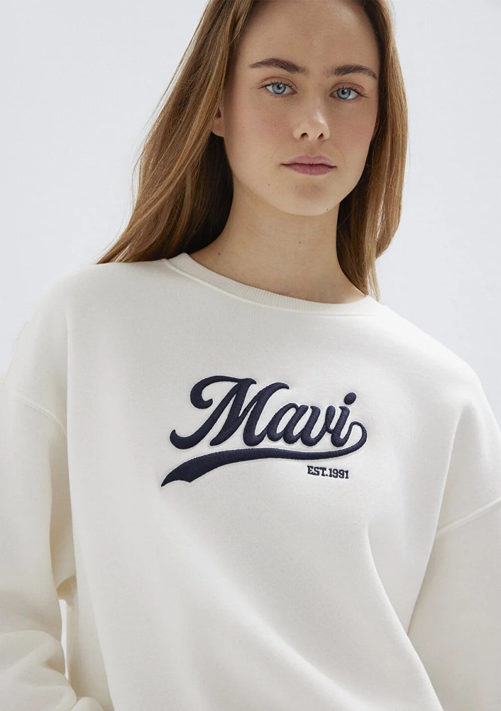 Mavi Kadın M1S10419-80194 LOGO BASKILI SWEATSHIRT Hindistan Cevizi Hindistan Cevizi