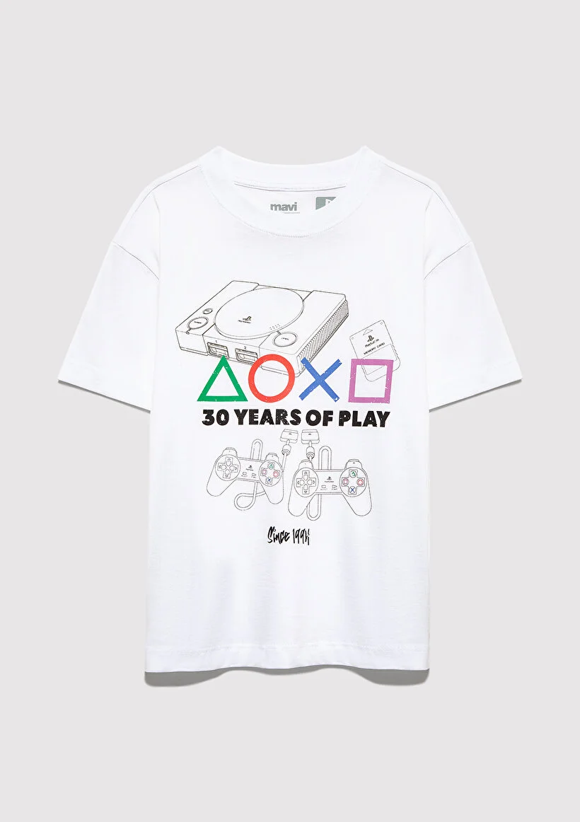 Mavi M6610423-620 Playstatıon 30 Years Of Play Baskılı Tiş Saks Mavi