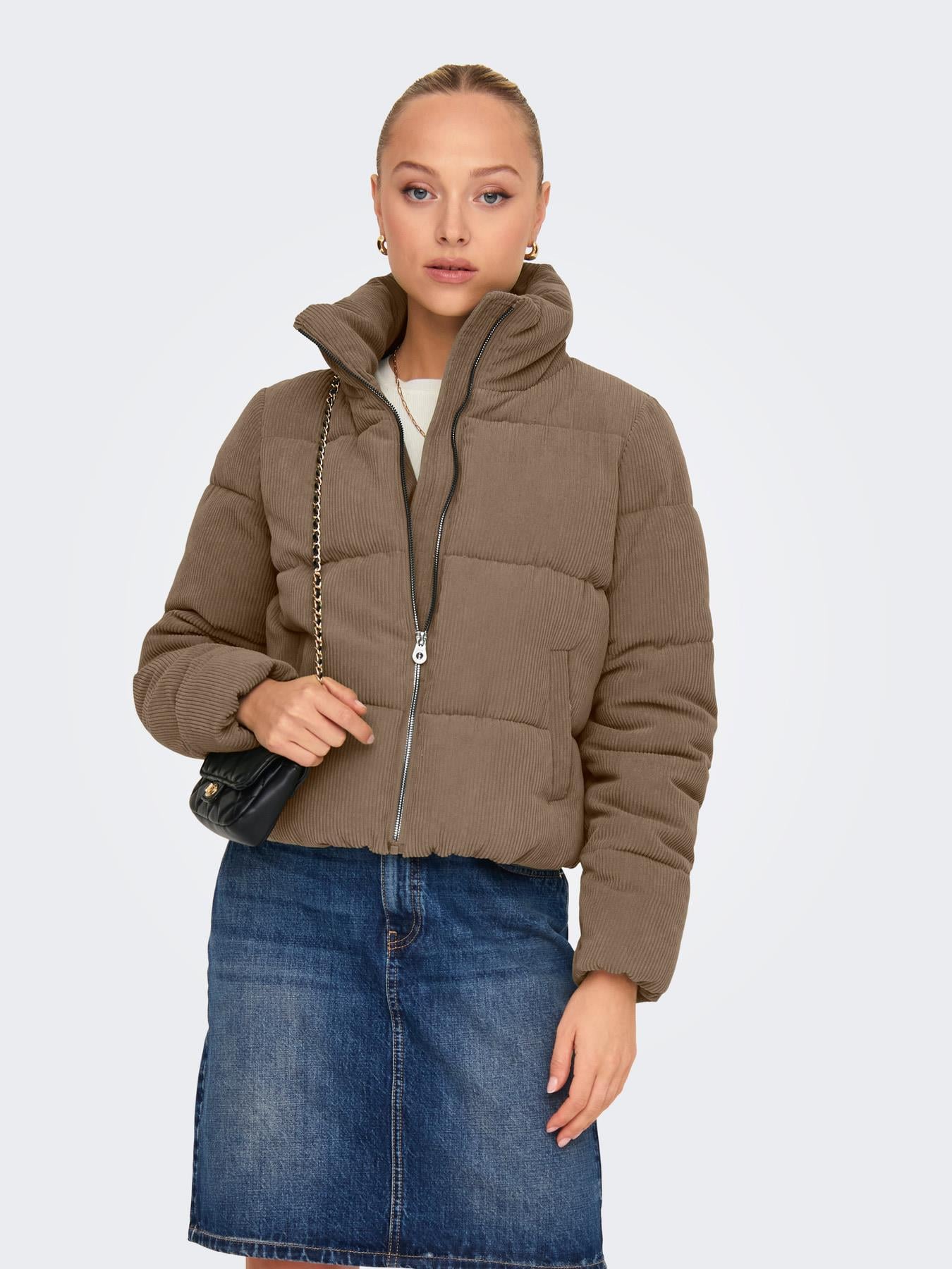 Only Kadın 15304768 Onlnewdolly Corduroy Puffer Otw Noos Kahve