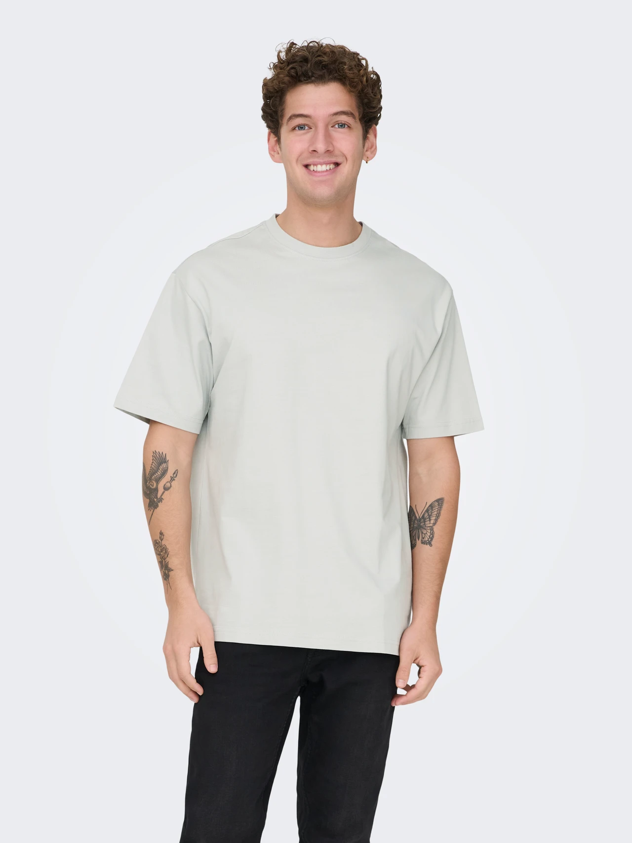 Only & Sons Erkek 22022532 Onsfred Lıfe Rlx Ss Tee Noos A.Gri