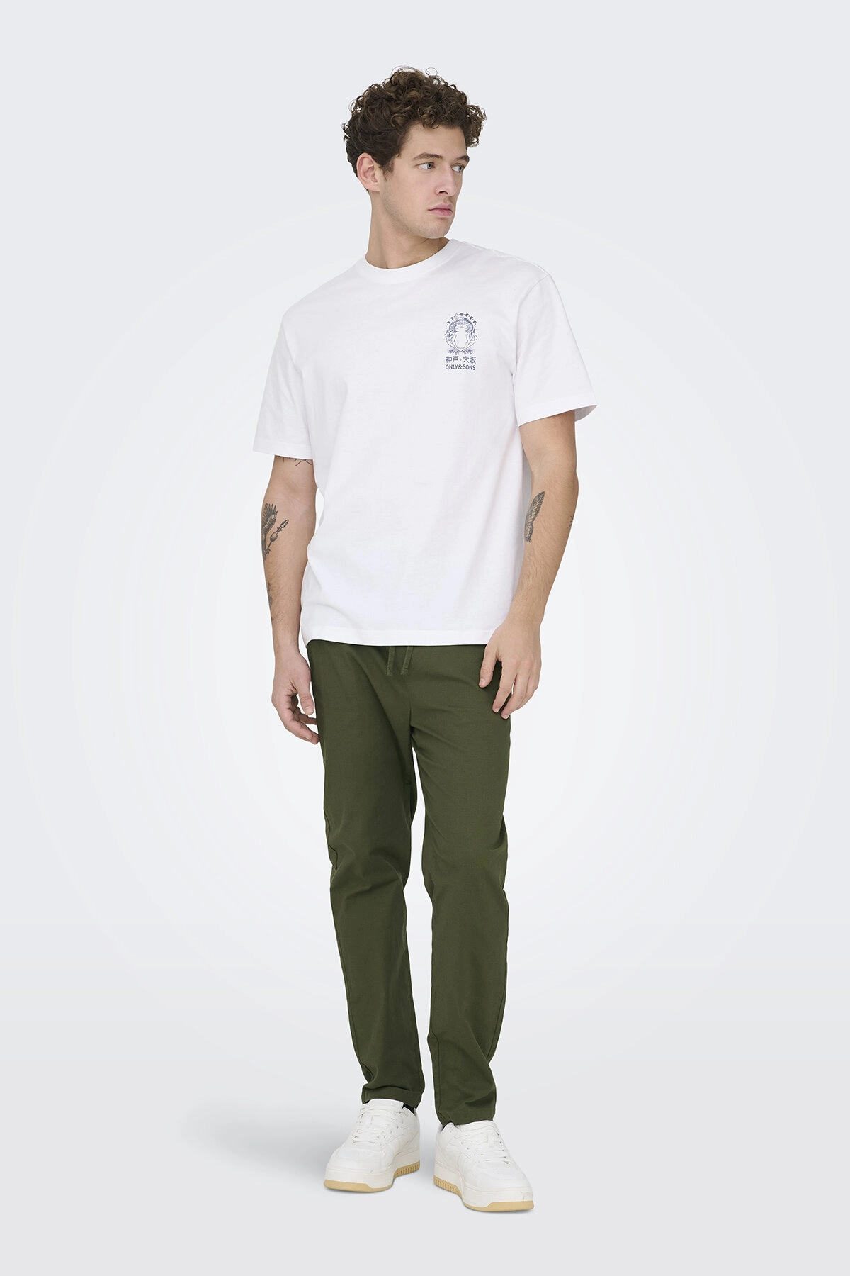 Only & Sons Erkek 22036359 Onsreıd Lınus Tapered 0571 Slub Pant Yeşil