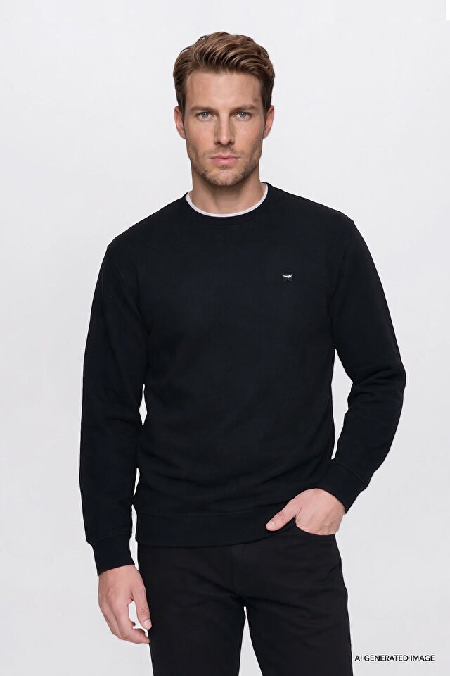 Wrangler Erkek W2620080001 Selanik Sweatshirt/Black Standart