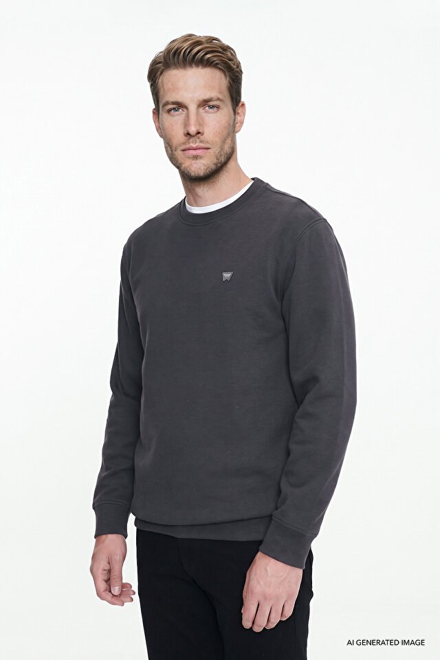Wrangler Erkek W2620080003 Selanik Sweatshirt/Anthracita Standart