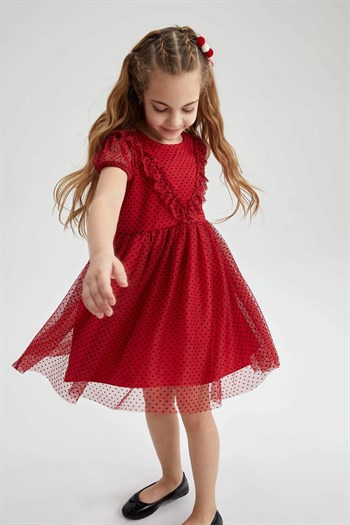 Sontaş Giyim Defacto Çocuk X3769A6TRA Elbise Kırmızı