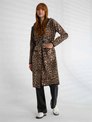 37826 Leopar Kapşonlu Trench Leo