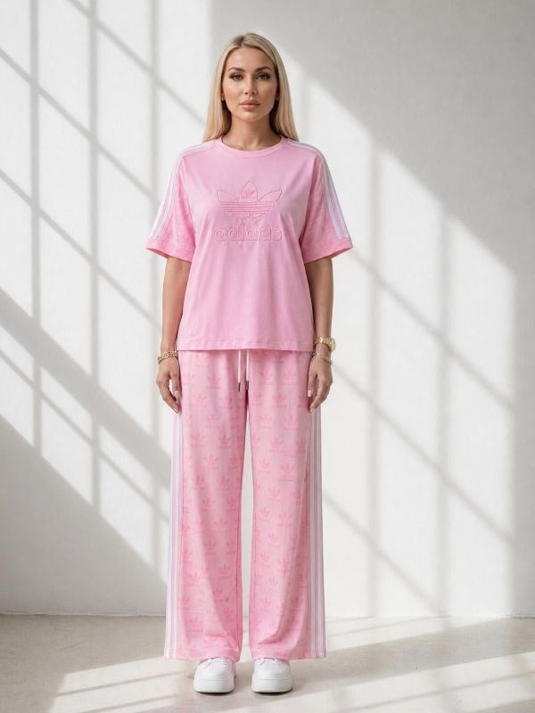 7709 Floklu A Eşofman Takımı Pembe