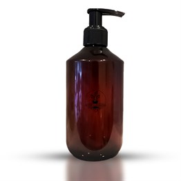 250 ml amber PET şişe siyah sıvı sabun pompalı kapak