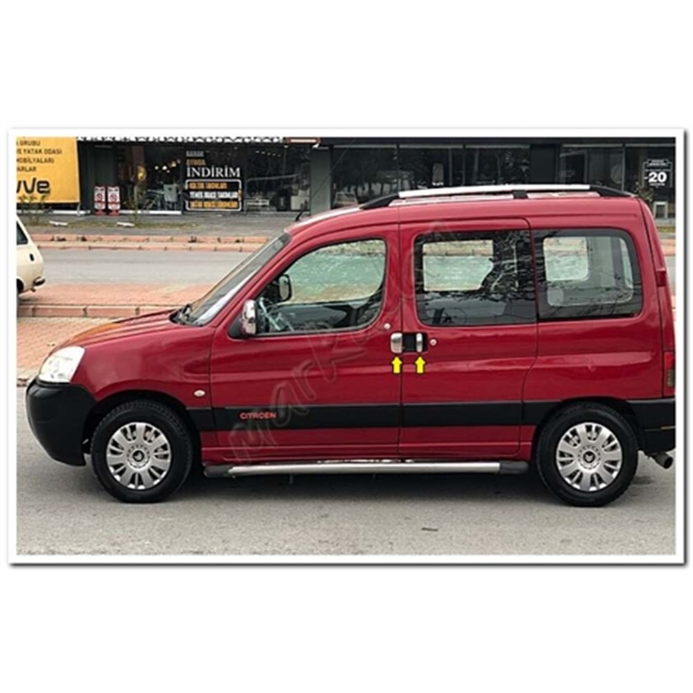 DB Chrome Citroen Berlingo Kapı Kolu Nikelajı 1996-2008 4 Kapı P.Çelik