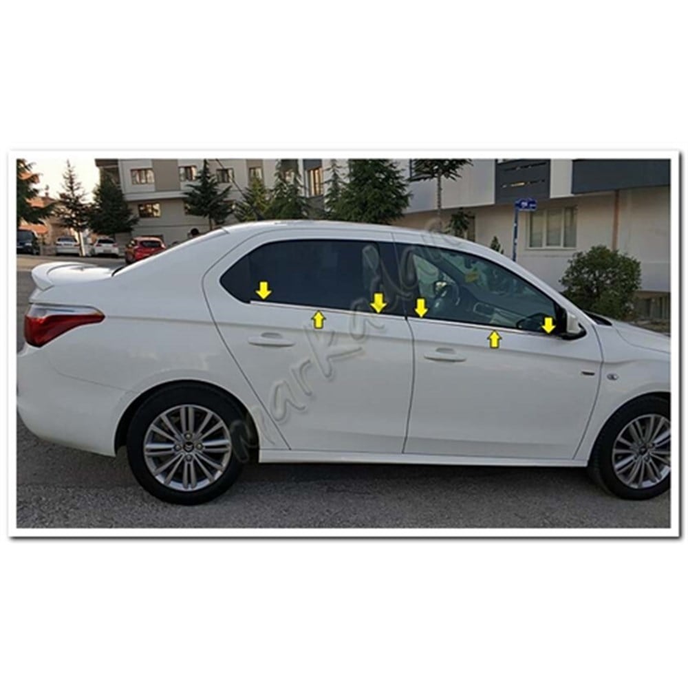 DB Chrome Citroen C-Elysee Cam Çıtası Nikelajı 2012-2024 4 Parça P.Çelik