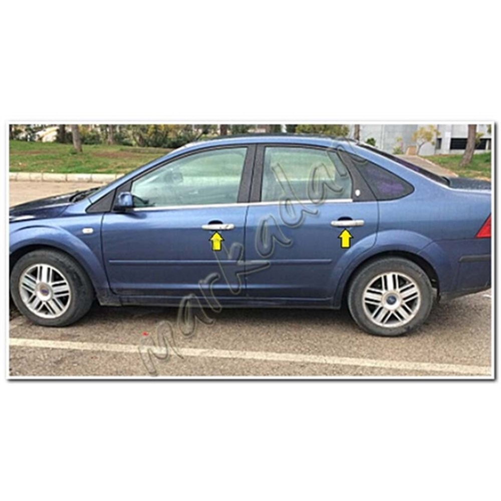 DB Chrome Ford Focus Sedan Kapı Kolu Nikelajı 2005-2011 4 Kapı P.Çelik