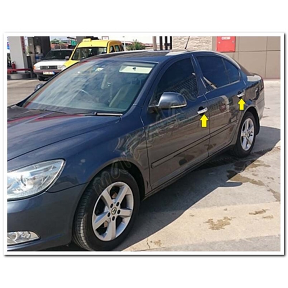 DB Chrome Skoda Octavia Kapı Kolu Nikelajı 2008-2013 4 Kapı P.Çelik
