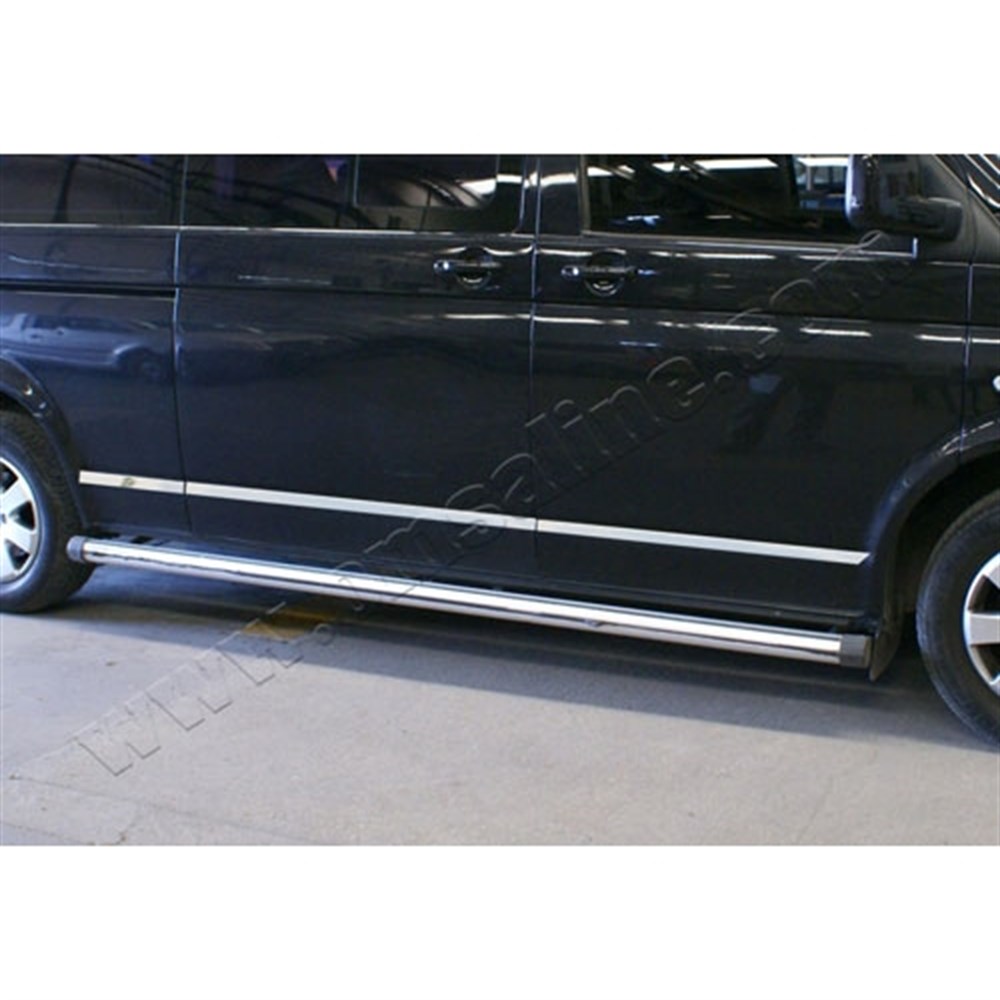 DB Chrome VW T5 Transporter Uzun Şasi Tek Sürgülü Krom Yan Kapı Çıtası 2003-2014 6 Parça P.Çelik