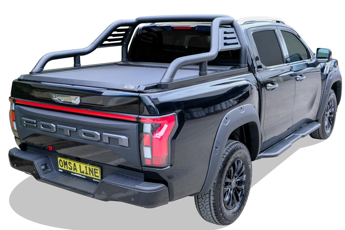 Foton Tunland V9 Omback Sürgülü Bagaj Kapama Orijinal Rollbar Uyumlu Siyah 2023 ve Sonrası