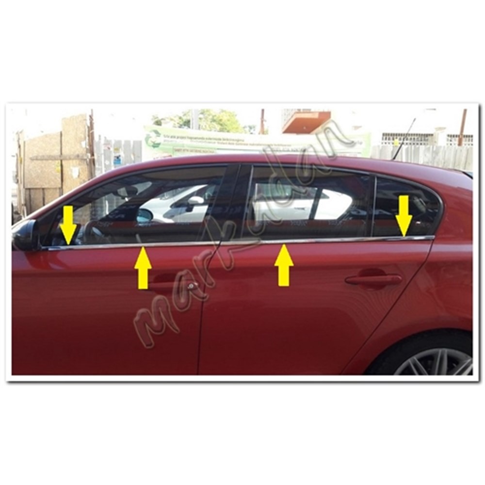 Markadan Bmw 1 E87 Krom Cam Çıtası 2004-2011 4 Parça Paslanmaz Çelik