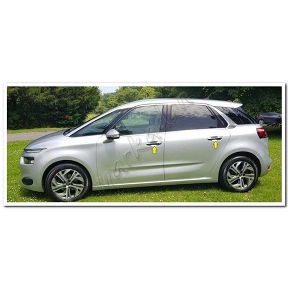Markadan Citroen C4 Picasso Krom Kapı Kolu 2006-2013 4 Kapı Paslanmaz Çelik