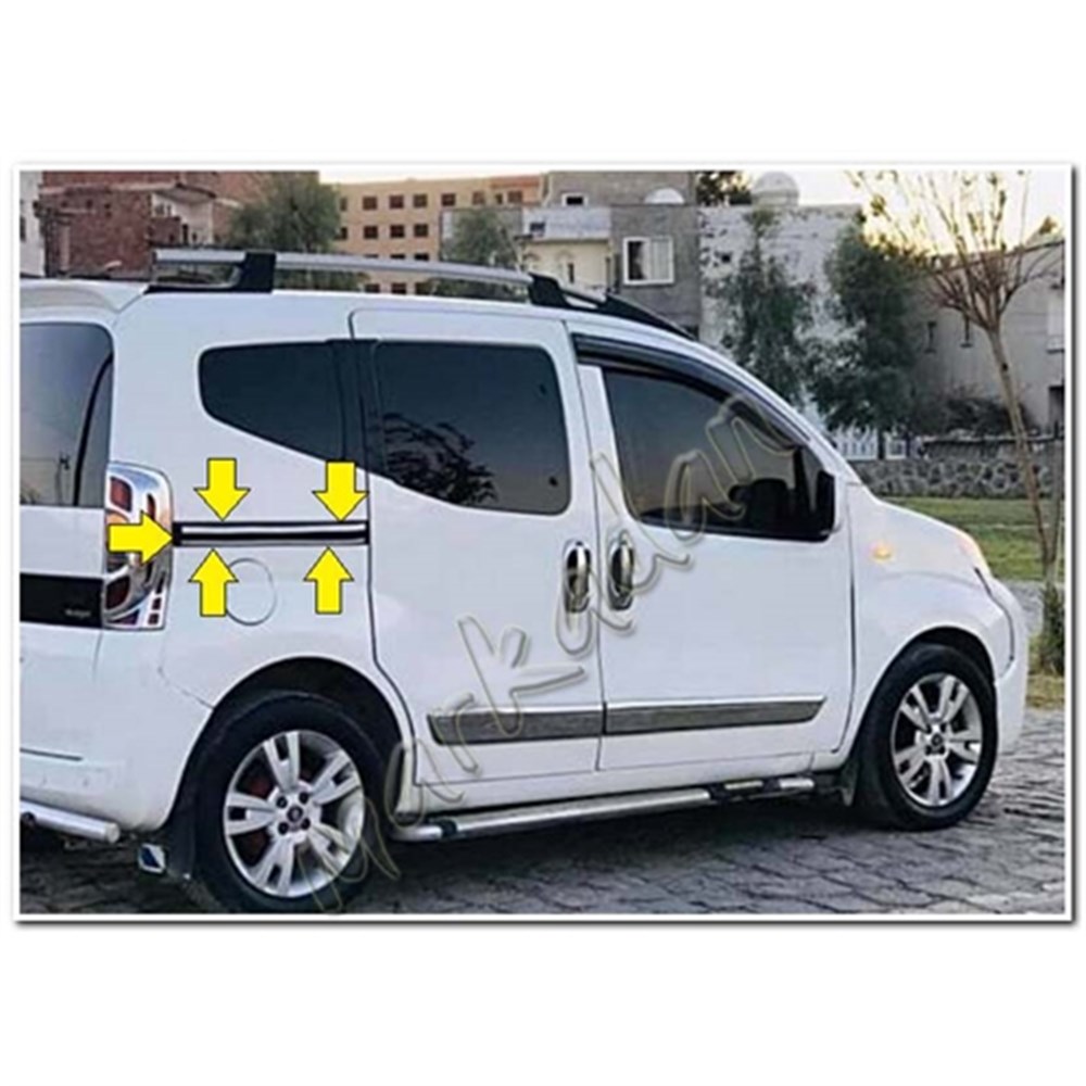 Markadan Fiat Fiorino Krom Sürgülü Kapı Çıtası 2008 Sonrası 4 Parça Paslanmaz Çelik
