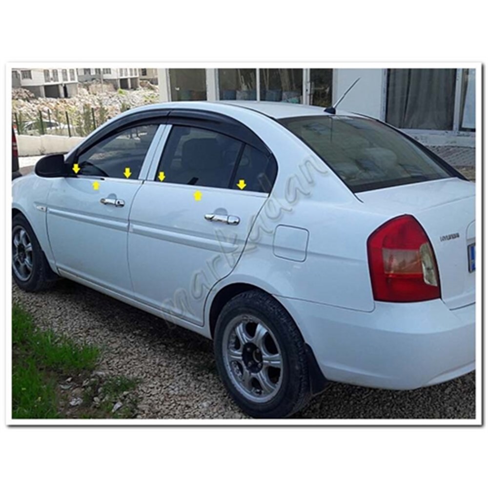 Markadan Hyundai Accent Era Krom Cam Çıtası 2005-2011 4 Parça Paslanmaz Çelik