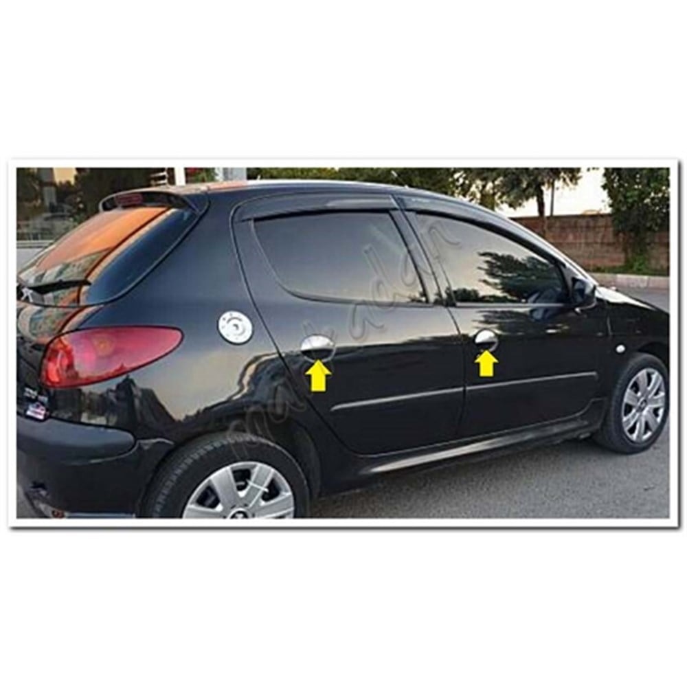 Markadan Peugeot 206 Krom Kapı Kolu 1998-2012 4 Kapı Paslanmaz Çelik