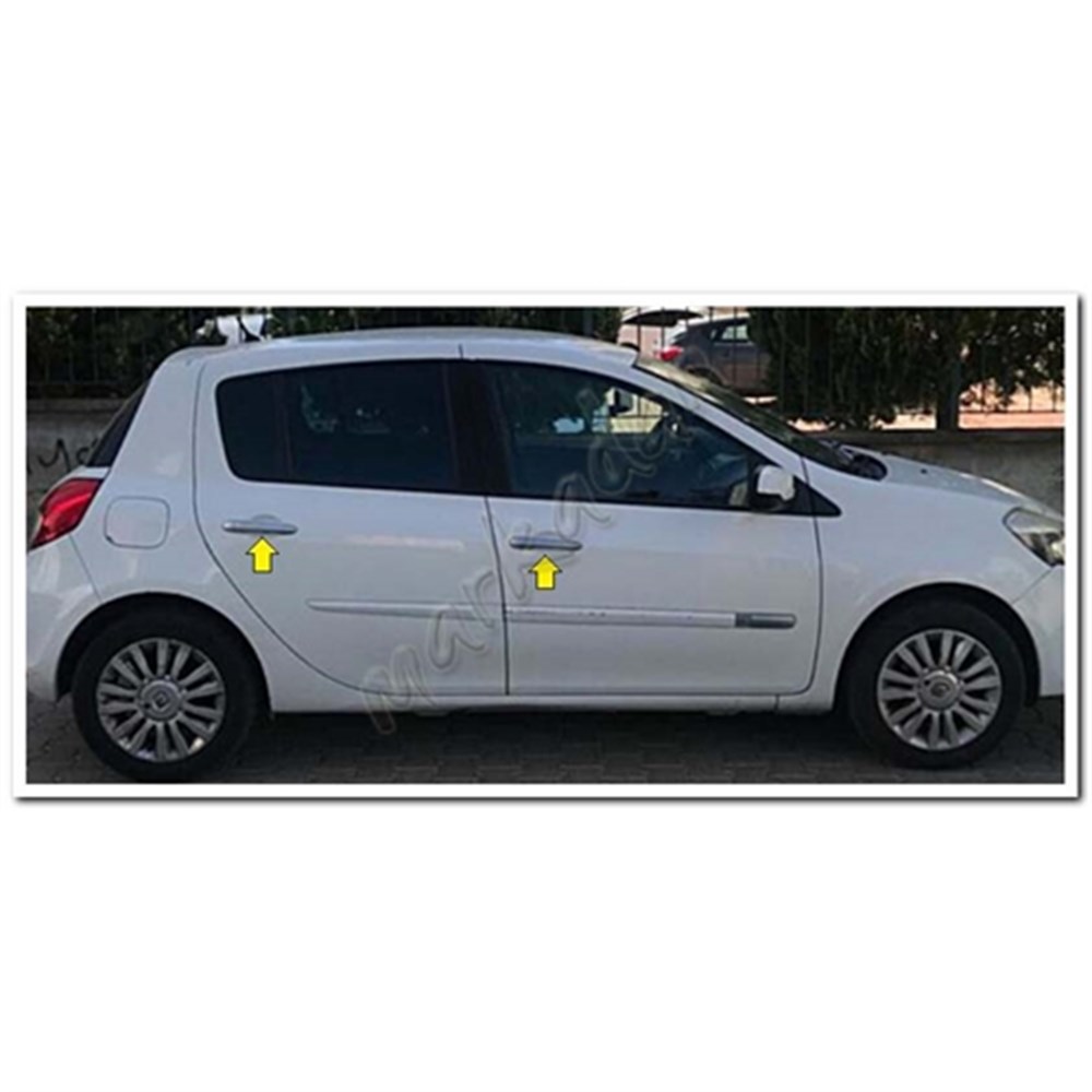 Markadan Renault Clio 3 HB Krom Kapı Kolu 2006-2011 4 Kapı Paslanmaz Çelik