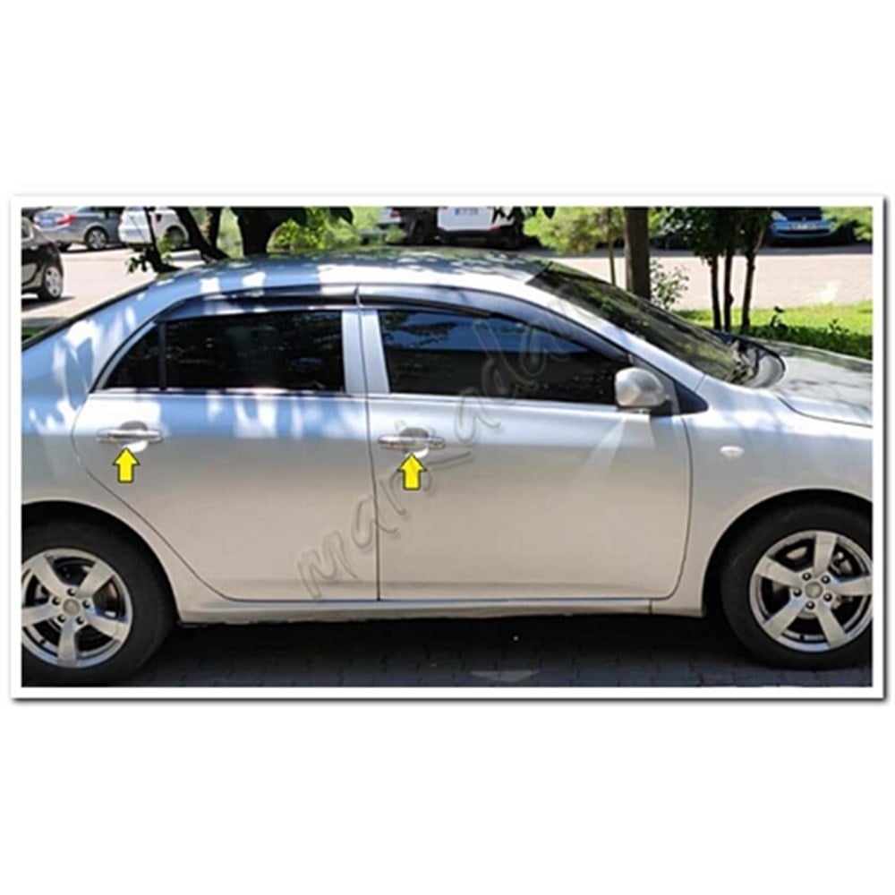 Markadan Toyota Corolla Krom Kapı Kolu 2002-2007 4 Kapı Paslanmaz Çelik