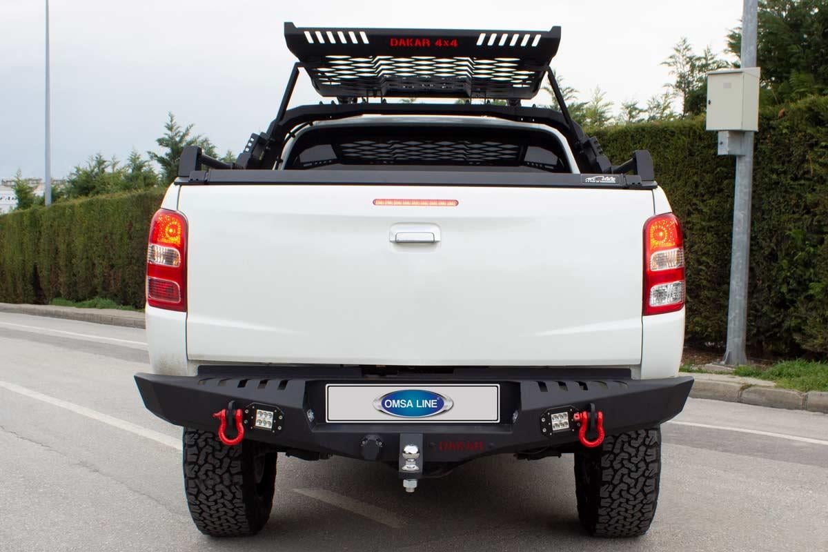 OMSA Mitsubishi L200 Dakar Çelik Arka Tampon Ledli Sensörlü-Sensörsüz 2019-2023 Arası