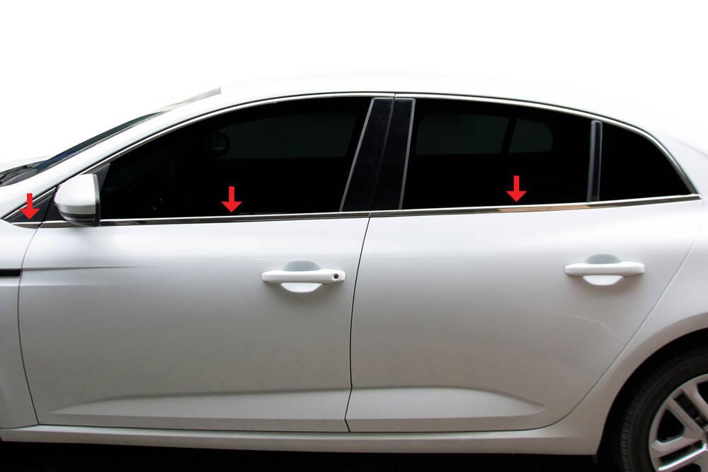 OMSA Renault Megane 4 Sedan Krom Cam Alt Çıtası 6 Parça 2021 ve Sonrası