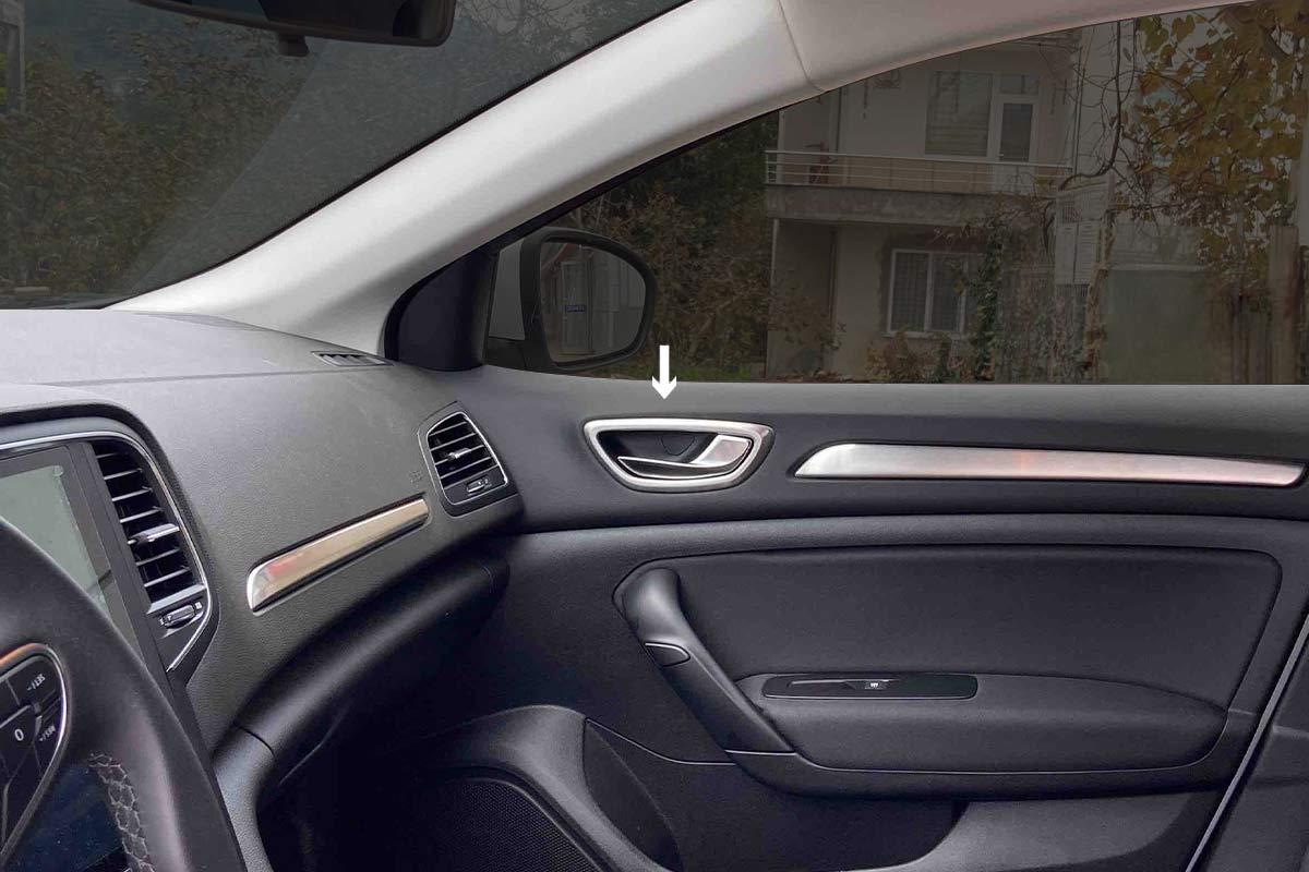 OMSA Renault Megane 4 Sedan Krom İç Kapı Kolu Çerçevesi 4 Parça Taşlı 2016-2020 Arası