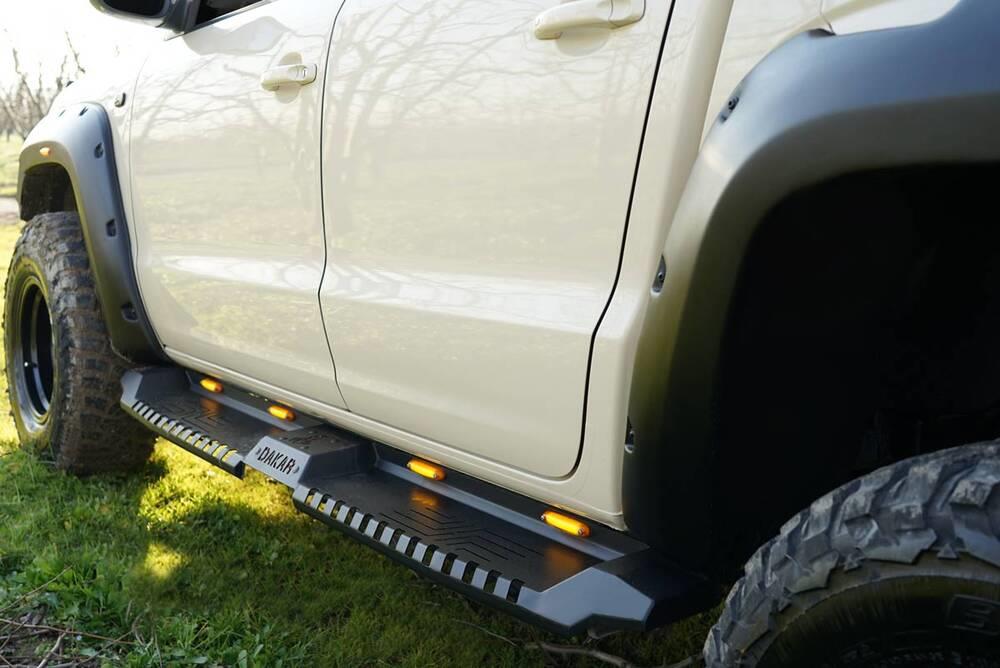 OMSA VW Amarok Dakar Yan Koruma Siyah V2 Ledli 2010-2021 Arası