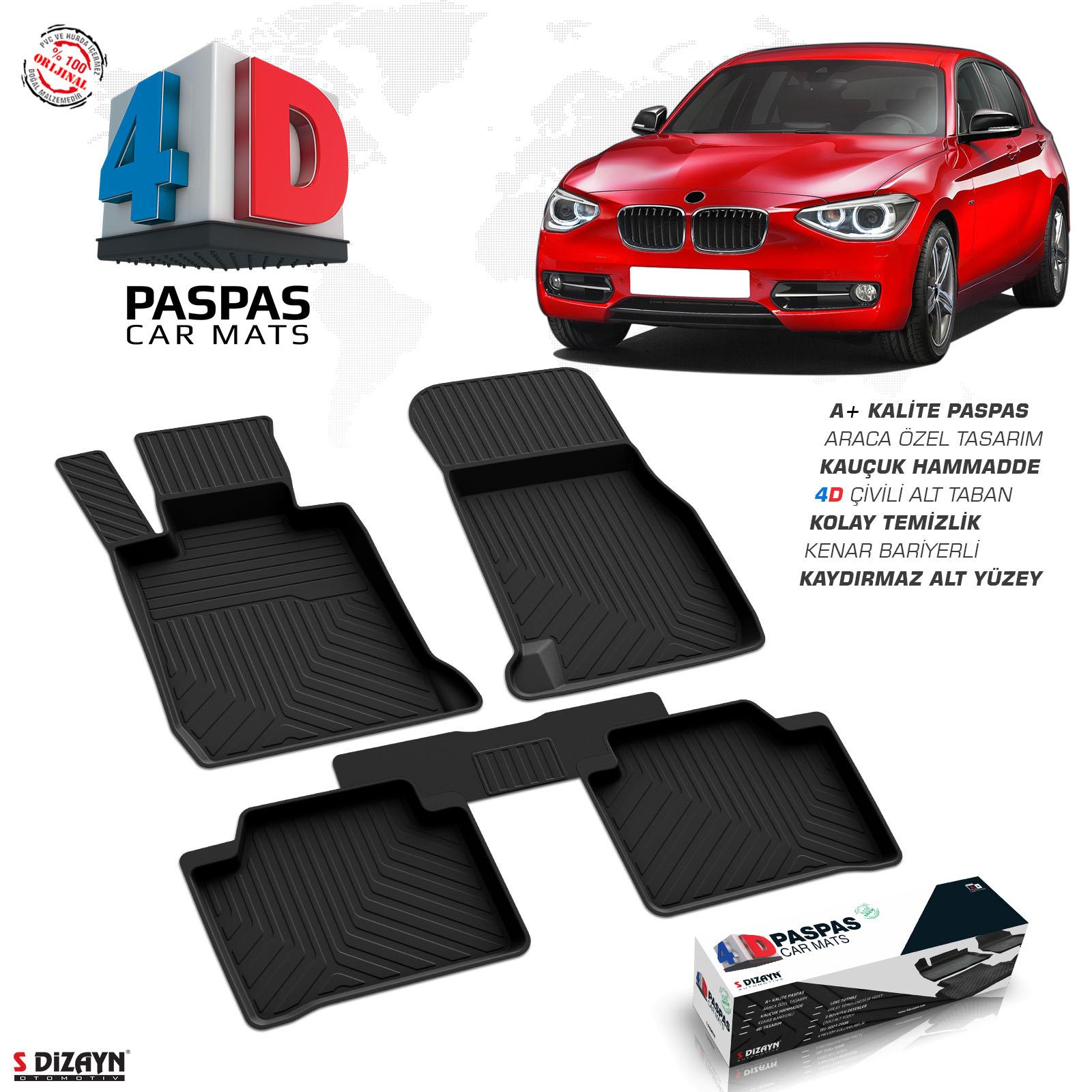 S-Dizayn Bmw 1 Serisi F20 4D Havuzlu Paspas 2011-2019 A+Kalite