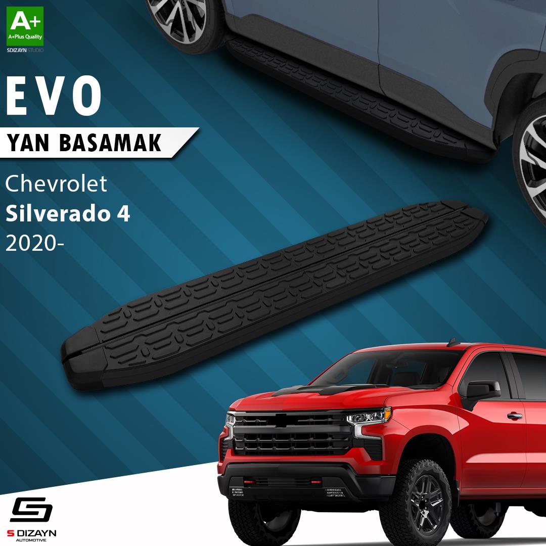 Chevrolet Silverado 4 Evo Siyah Yan Basamak 213 Cm 2020 Üzeri A+ Kalite