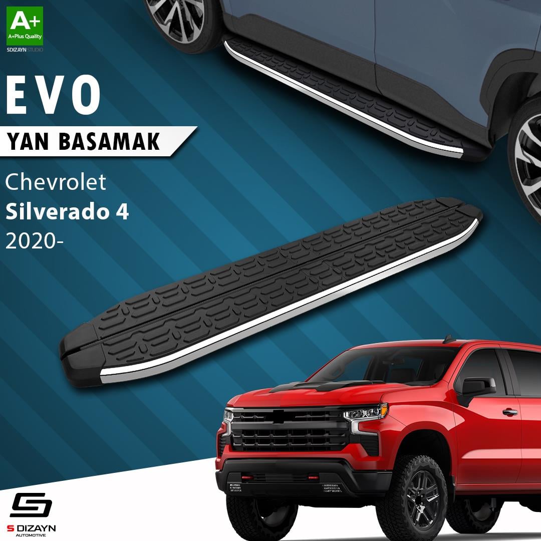Chevrolet Silverado 4 Uzun Şase Evo Krom Yan Basamak 253 Cm 2020 Üzeri A+ Kalite