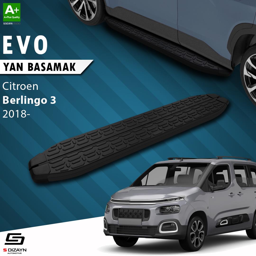 Citroen Berlingo 3 Evo Siyah Yan Basamak 203 Cm 2018 Üzeri A+ Kalite