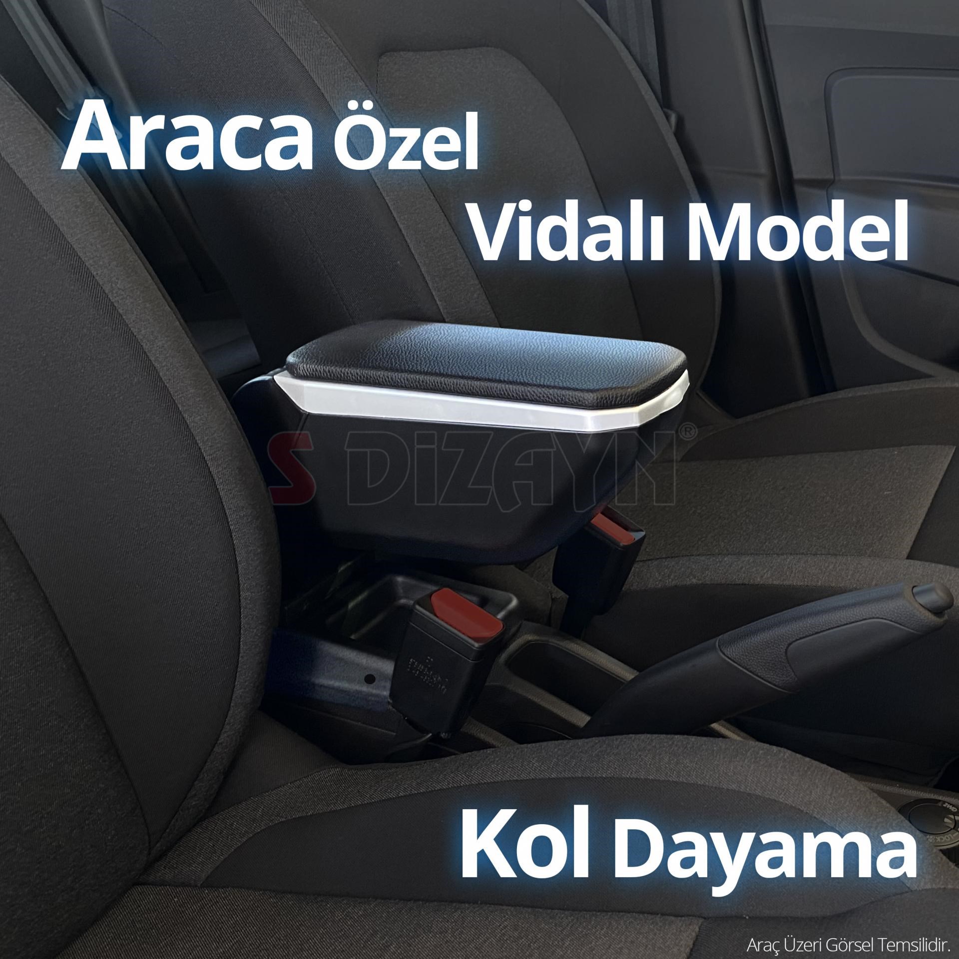S-Dizayn Citroen C3 Kol Dayama Kolçak ABS Vidalı Gri 2017 Üzeri A+Kalite