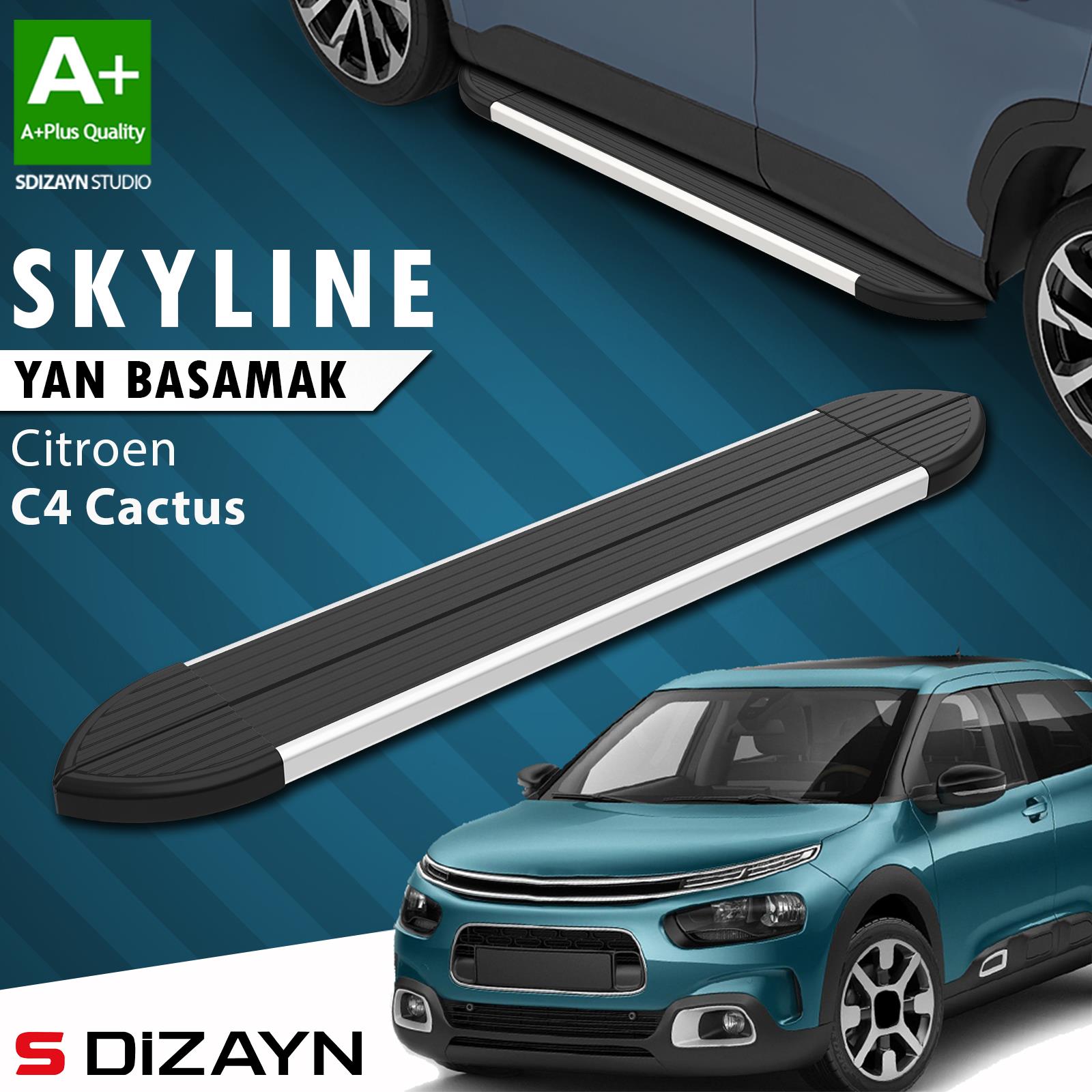 Citroen C4 Cactus Skyline Aluminyum Yan Basamak 183 Cm 2014 Üzeri A+ Kalite