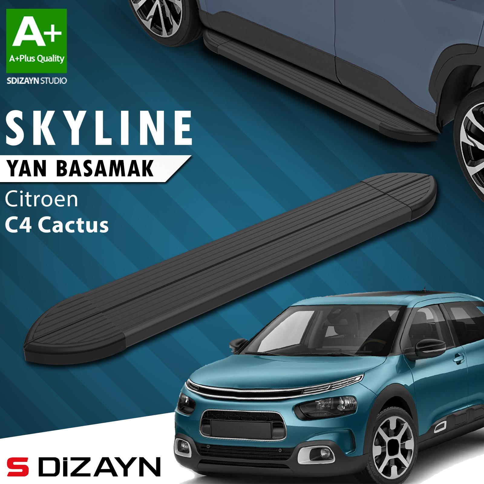 Citroen C4 Cactus Skyline Siyah Yan Basamak 183 Cm 2014 Üzeri A+ Kalite