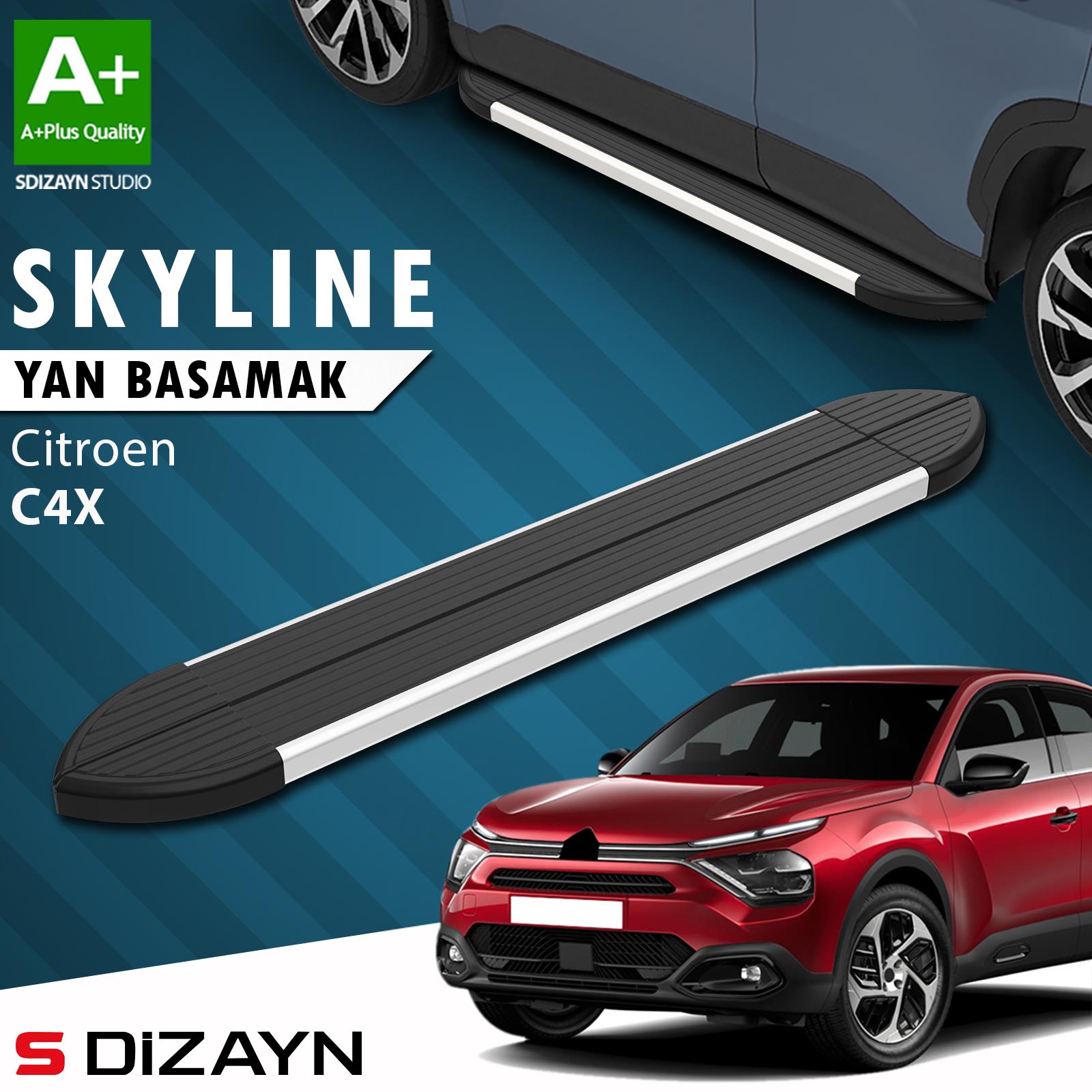 Citroen C4 X Skyline Aluminyum Yan Basamak 183 Cm 2022 Üzeri A+ Kalite