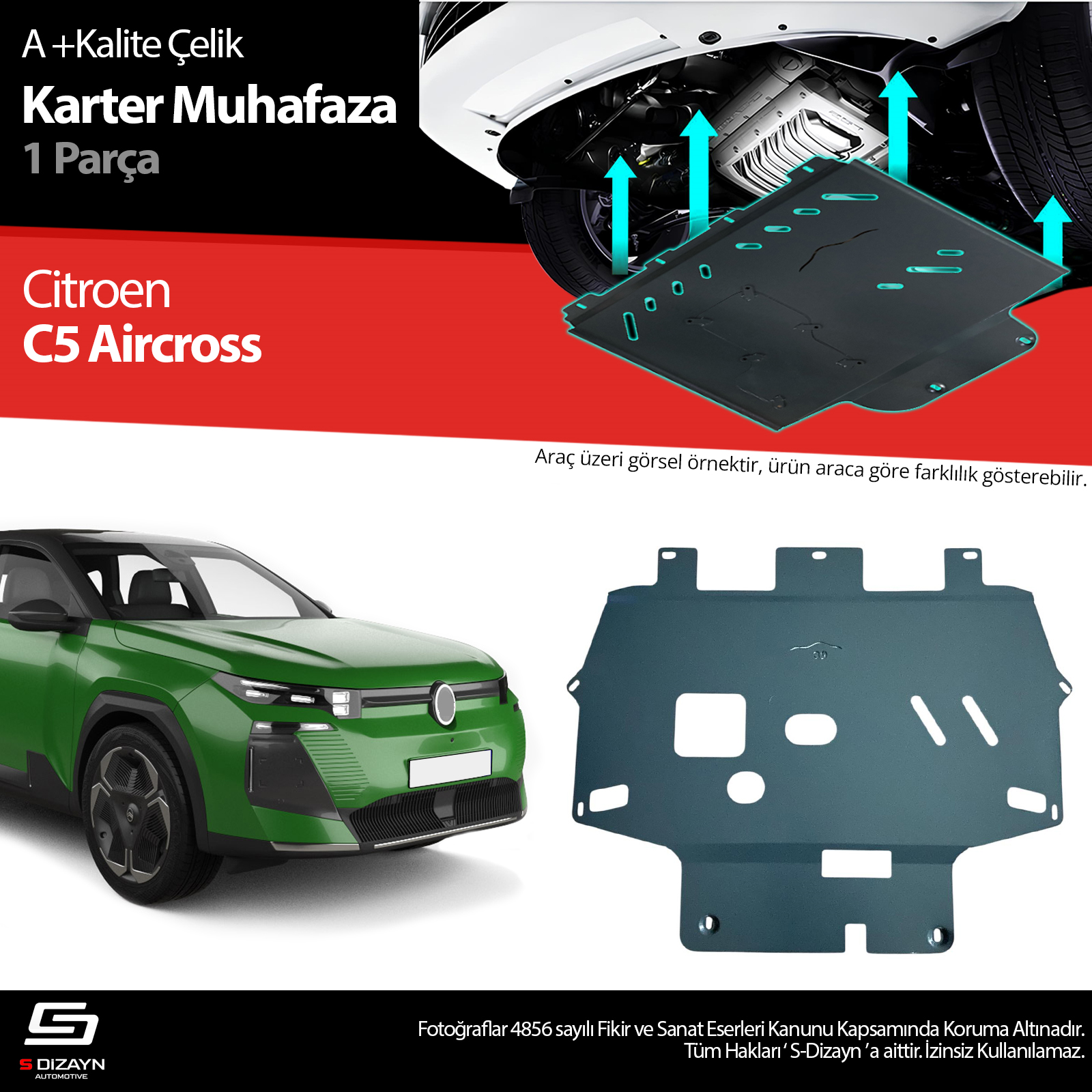 S-Dizayn Citroen C5 Aircross Çelik Karter Muhafaza Koruma 2024 Üzeri A+ Kalite