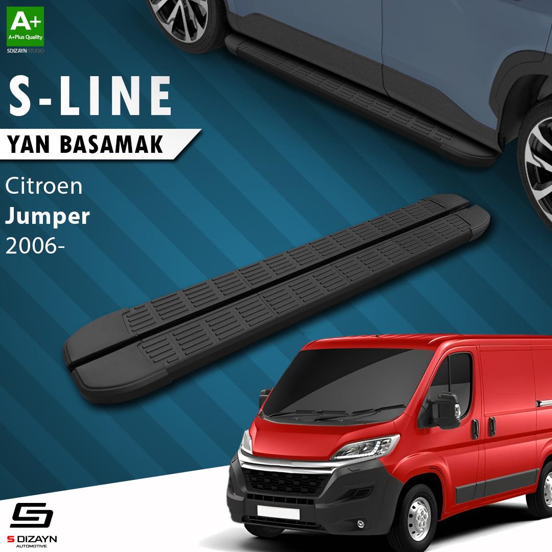 Citroen Jumper 3 Kısa Şase S-Line Siyah Yan Basamak 203 Cm 2006-2022 A+ Kalite