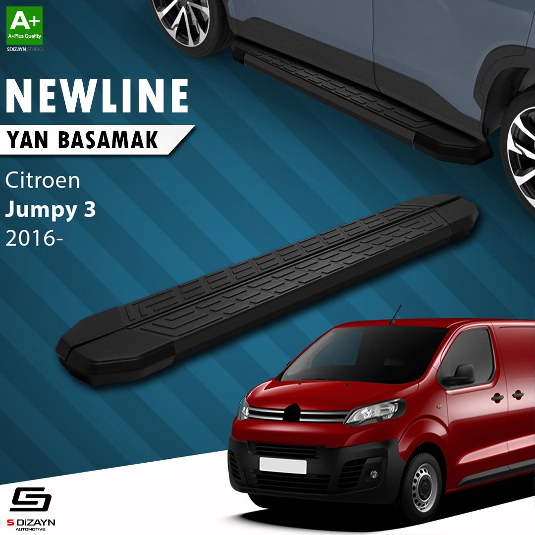 Citroen Jumpy 3 Kısa Şase NewLine Siyah Yan Basamak 213 Cm 2016 Üzeri A+ Kalite